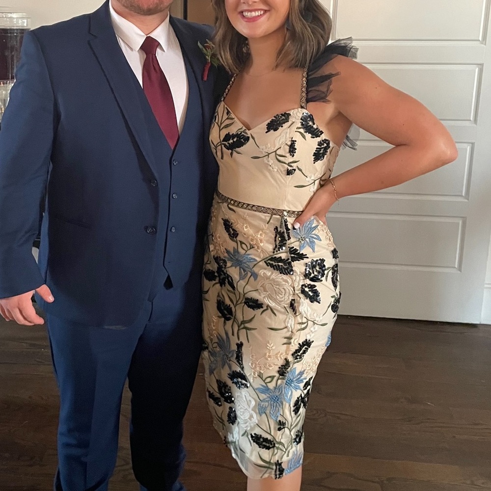 Sequined wedding guest dress!